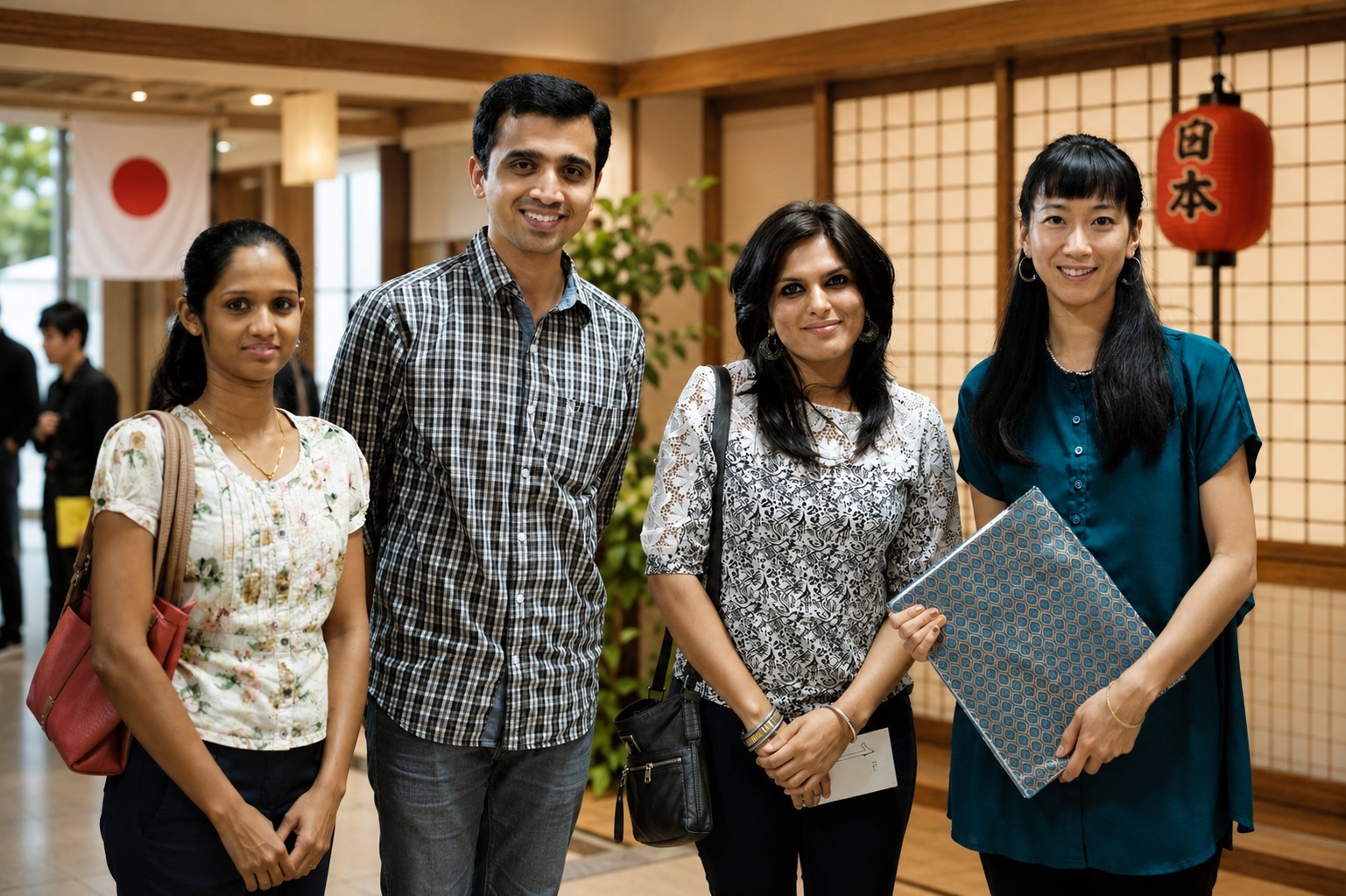 Aarti with some of her students
